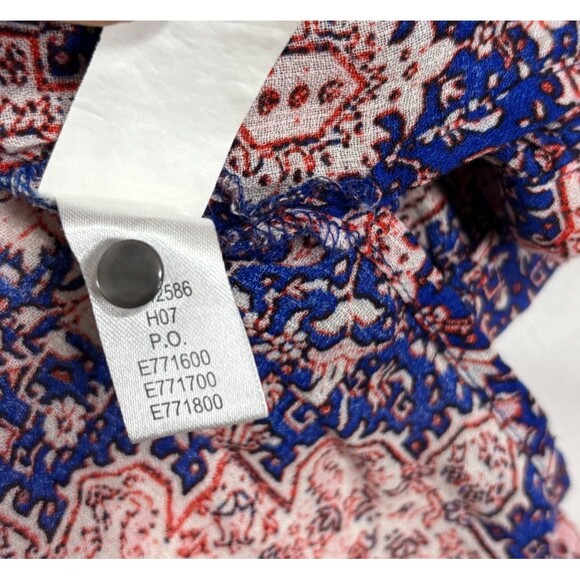 Lucky Brand Peasant Top Womens 1X Purple Floral Boho Flowy Relaxed Casual Comfy - Picture 8 of 9